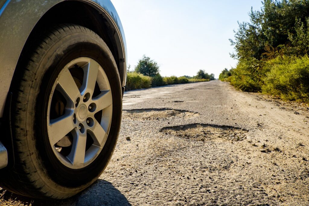 close up  of Tires on side of road